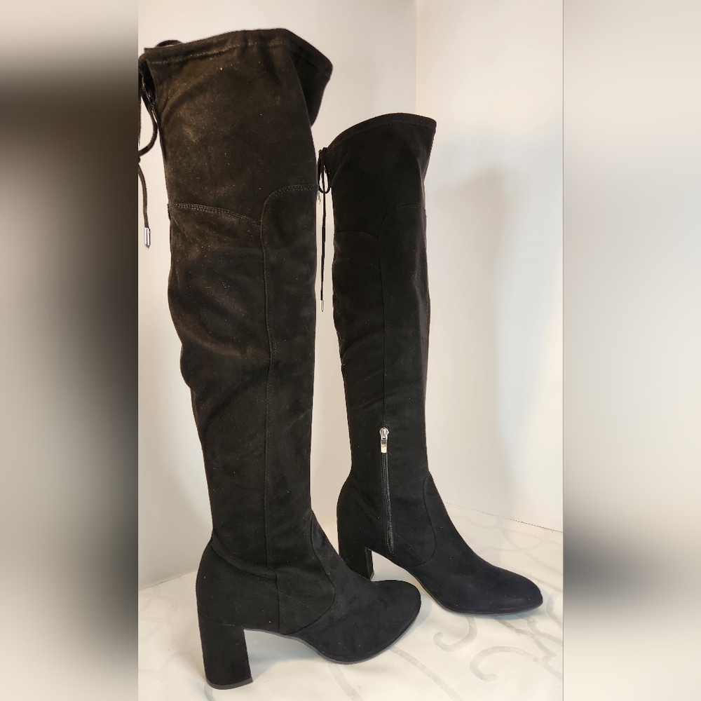 Marc Fisher Black Suede Over-the-Knee Boots Size 10